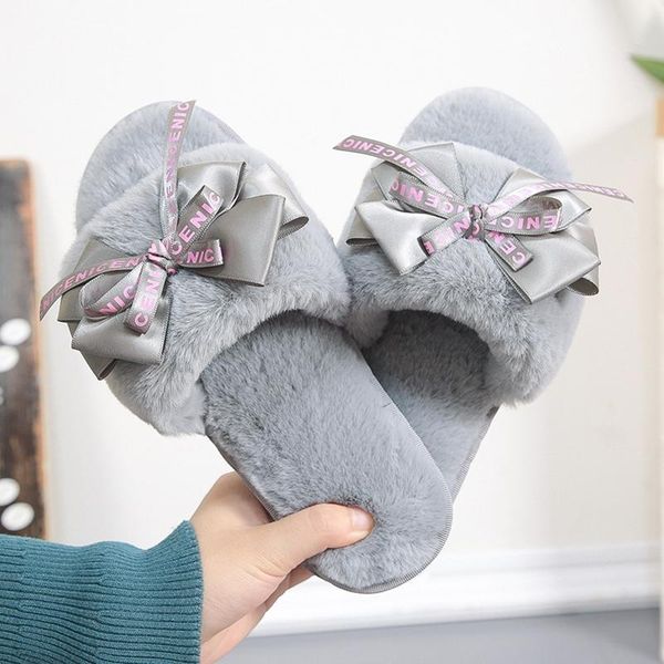 women plush home slippers cute butterfly-knot faux fur warm flat girls shoes slip on autumn winter indoor furry ladies slides, Black
women plush home slippers cute butterfly-knot faux fur warm flat girls shoes slip on autumn winter indoor furry ladies slides, Black