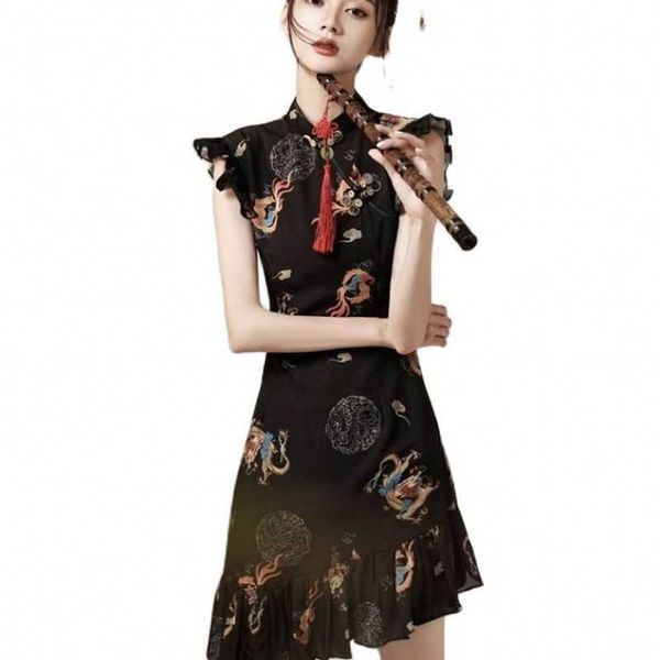 women dress cheongsam chinese style skinny mini streetwear vintage harajuku summer clothing slim 210601, Black;gray
women dress cheongsam chinese style skinny mini streetwear vintage harajuku summer clothing slim 210601, Black;gray