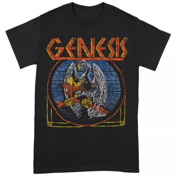 genesis distressed eagle licensed men t-shirt, White;black
