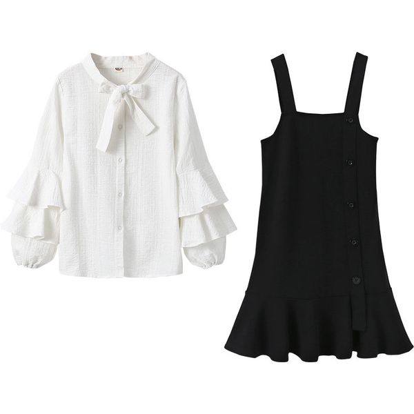 2022 spring autumn girls 2 piece set overalls dress + shirt elegant vest suspender dress 3-13 years old ladies girls top, White
2022 spring autumn girls 2 piece set overalls dress + shirt elegant vest suspender dress 3-13 years old ladies girls top, White