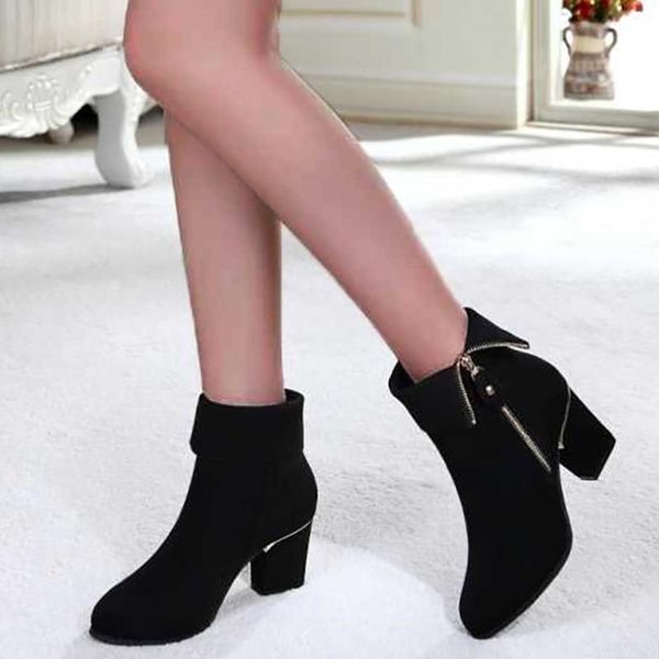 boots women autumn ankle 2021 female flock block high heels platform shoes ladies zipper solid shallow elegant short boot, Black
boots women autumn ankle 2021 female flock block high heels platform shoes ladies zipper solid shallow elegant short boot, Black