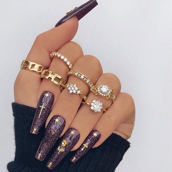 cluster rings 7 pcs/set bohemian gold crystal geometric flower ring set women charm knuckle party wedding jewelry accessories, Golden;silver
cluster rings 7 pcs/set bohemian gold crystal geometric flower ring set women charm knuckle party wedding jewelry accessories, Golden;silver