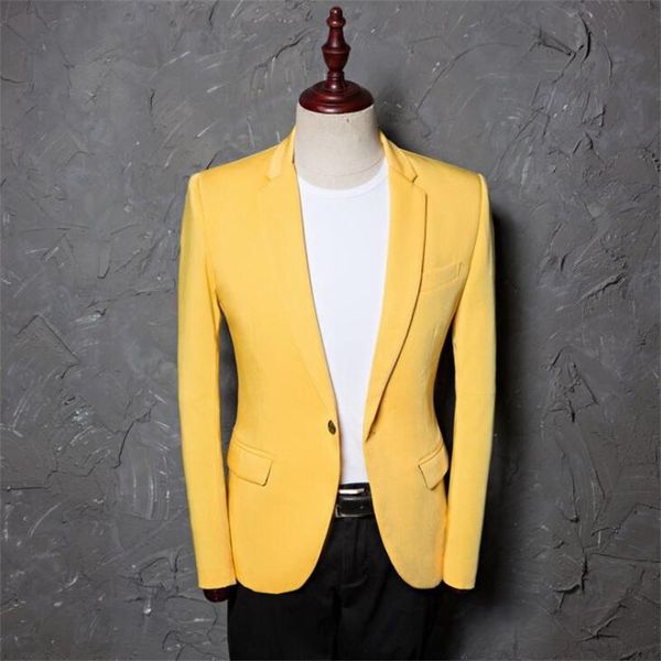 men's suits & blazers korean casual suit jacket student wear single yellow fashion po studio theme costume ropa de hombre, White;black
men's suits & blazers korean casual suit jacket student wear single yellow fashion po studio theme costume ropa de hombre, White;black