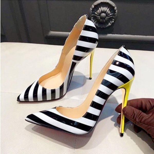 dress shoes yellow heels zebra stripe black white patent leather shallow pumps 12cm stiletto pointed toe
dress shoes yellow heels zebra stripe black white patent leather shallow pumps 12cm stiletto pointed toe