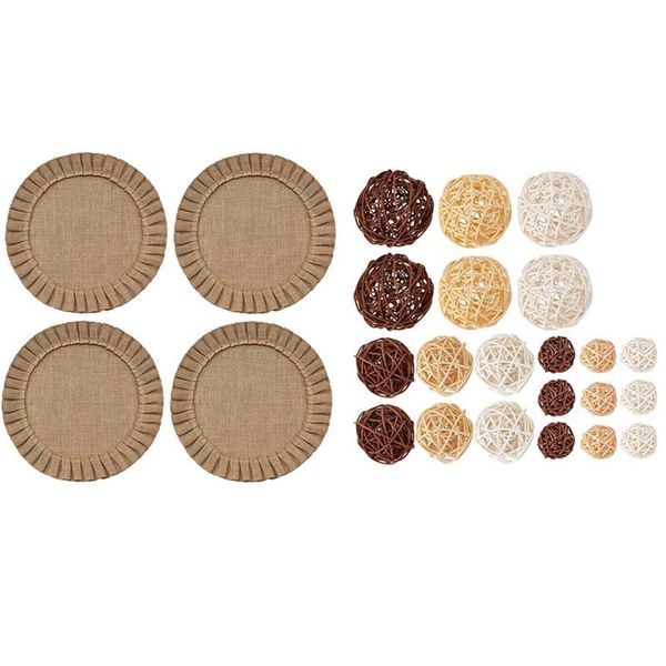 mats & pads 21 pcs/lot mixed 3 colors rattan balls vase fillers(3cm/5cm/7cm) 4x rustic farmhouse burlap round placemats
mats & pads 21 pcs/lot mixed 3 colors rattan balls vase fillers(3cm/5cm/7cm) 4x rustic farmhouse burlap round placemats