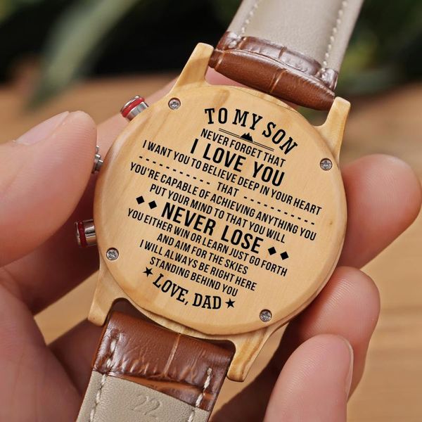 wristwatches my son just always remember this dad send you a luxury sports carved watch belt waterproof, Slivery;brown
wristwatches my son just always remember this dad send you a luxury sports carved watch belt waterproof, Slivery;brown