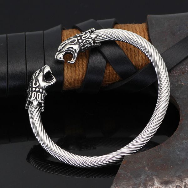 viking dragon bracelet wolf head tiger head new jewelry wire rope bracelet titanium steel accessories, Silver
viking dragon bracelet wolf head tiger head new jewelry wire rope bracelet titanium steel accessories, Silver