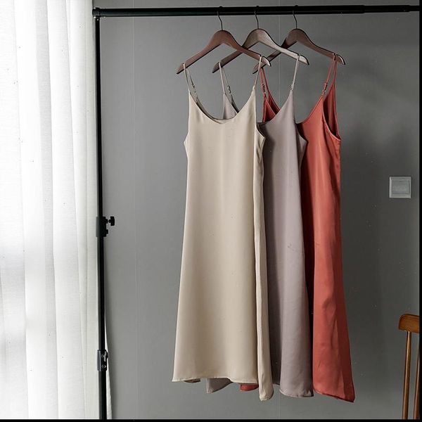 fashion summer satin party womens dress shiny sundress imitation silk v neck camisole backless dresses, Black;gray
fashion summer satin party womens dress shiny sundress imitation silk v neck camisole backless dresses, Black;gray