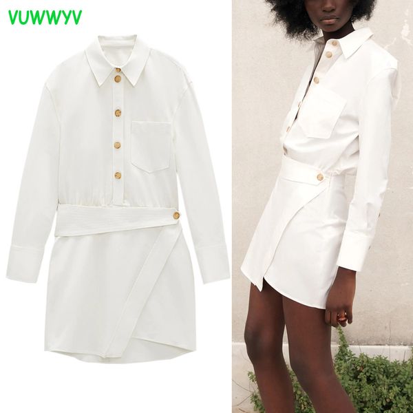 spring white chic shirt office dress women out going contrast buttons short collar woman long sleeve belt es 210430, Black;gray
spring white chic shirt office dress women out going contrast buttons short collar woman long sleeve belt es 210430, Black;gray