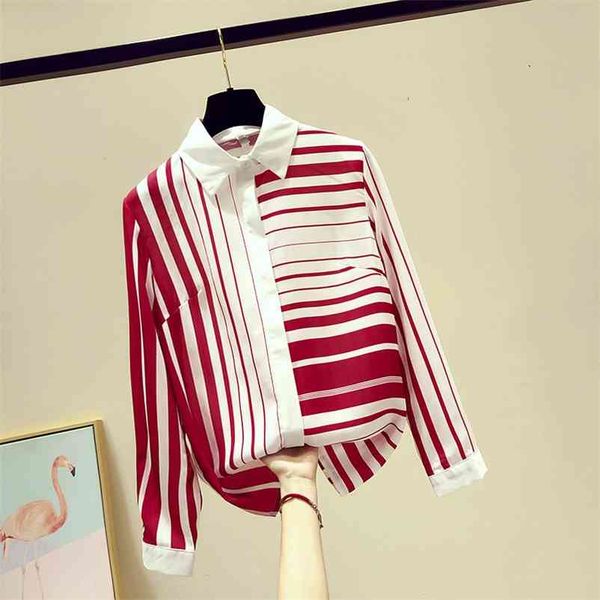 korean style autumn fashion women's long sleeves turn down collar stripe shirt office ladies shirts blouse a3596 210519, White
korean style autumn fashion women's long sleeves turn down collar stripe shirt office ladies shirts blouse a3596 210519, White
