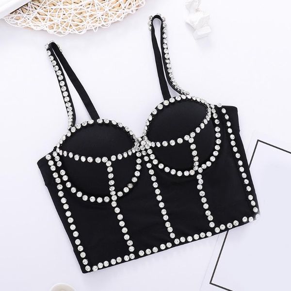 women's swimwear women diamond rhinestone bustier bra spaghetti strap push up corset camisole jewelry fish boned sling crop top, White;black
women's swimwear women diamond rhinestone bustier bra spaghetti strap push up corset camisole jewelry fish boned sling crop top, White;black