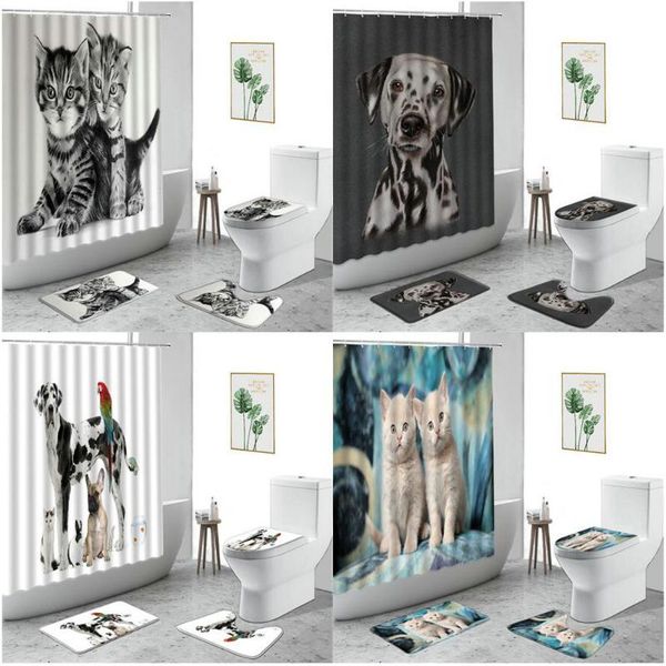 shower curtains cute pet cat dog curtain funny animal home decoration set bathroom non-slip carpet bath rug toilet cover door mat
shower curtains cute pet cat dog curtain funny animal home decoration set bathroom non-slip carpet bath rug toilet cover door mat