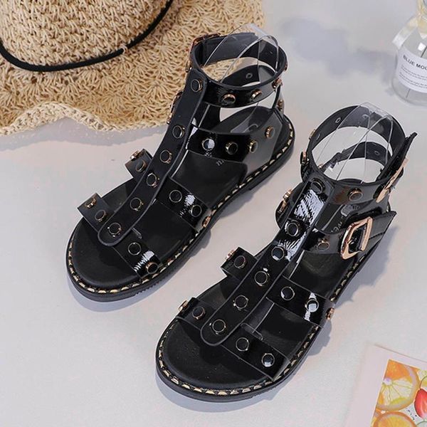 sandals woman shoes ring buckle rivet flat pu side low-heeled casual black cool female women summer
sandals woman shoes ring buckle rivet flat pu side low-heeled casual black cool female women summer