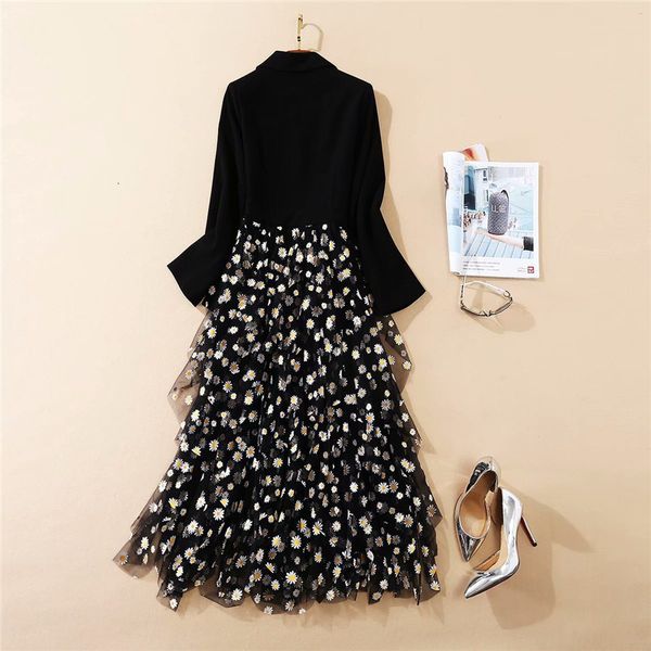 autumn clothes for the women fashion lady floral embroidery blazer shreds mesh midi office party dress, Black;gray
autumn clothes for the women fashion lady floral embroidery blazer shreds mesh midi office party dress, Black;gray
