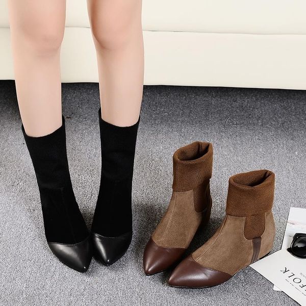 boots british style ankle women increased wedges boot leather pointed toe yarn bootleg plush inside khaki 2021 winter shoes, Black
boots british style ankle women increased wedges boot leather pointed toe yarn bootleg plush inside khaki 2021 winter shoes, Black