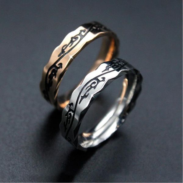 cluster rings 2021 stainless steel engagement for women vintage black pattern couple ring biker mens wedding band, Golden;silver
cluster rings 2021 stainless steel engagement for women vintage black pattern couple ring biker mens wedding band, Golden;silver