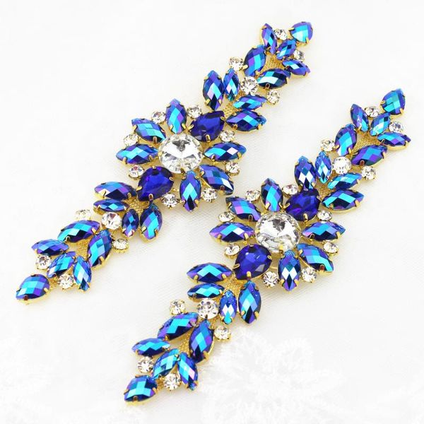 wedding sashes 18.2x5.5cm ab sewing on rhinestone patch fashion crystal golden base flower applique belt for evening dress, White
wedding sashes 18.2x5.5cm ab sewing on rhinestone patch fashion crystal golden base flower applique belt for evening dress, White