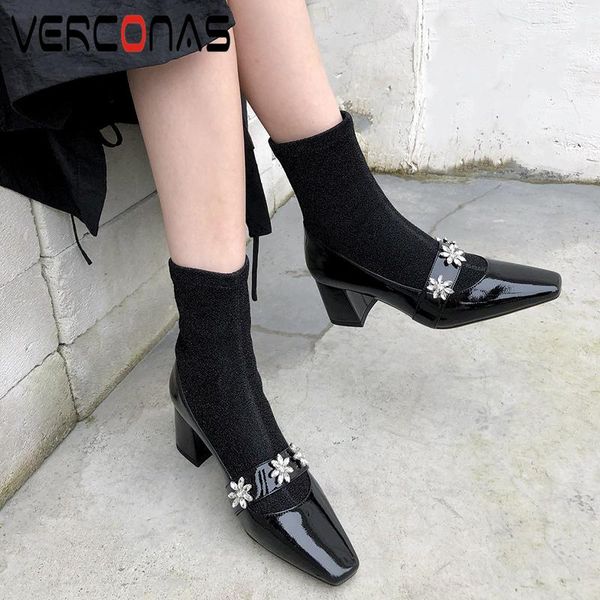 boots verconas 2021 autumn winter ankle for women rhinestone appliques high heels shoes woman elegant genuine leather, Black
boots verconas 2021 autumn winter ankle for women rhinestone appliques high heels shoes woman elegant genuine leather, Black