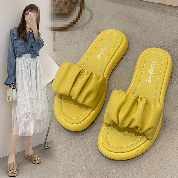 slippers shoes woman 2021 female platform luxury slides low designer summer hoof heels pu pleated rubber fashion fabric basi, Black
slippers shoes woman 2021 female platform luxury slides low designer summer hoof heels pu pleated rubber fashion fabric basi, Black