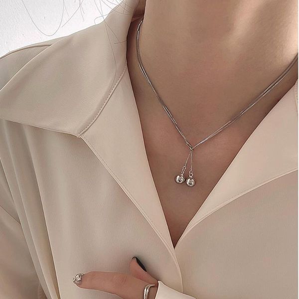 link, chain double bells necklace women fashion simple han edition restoring ancient ways, Black
link, chain double bells necklace women fashion simple han edition restoring ancient ways, Black
