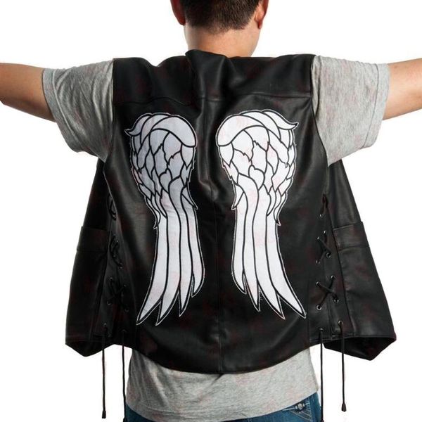men's vests patterned leather waistcoat black men vest motorcycle riding sleeveless jacket streetwear autumn windproof warm button coat, Black;white
men's vests patterned leather waistcoat black men vest motorcycle riding sleeveless jacket streetwear autumn windproof warm button coat, Black;white