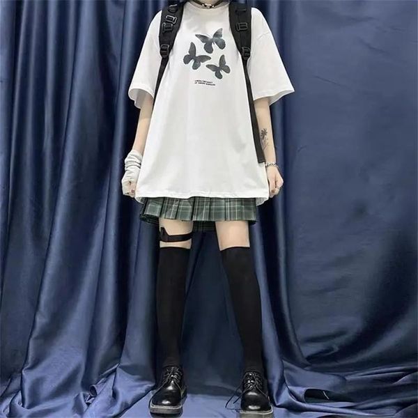 korean version of harajuku style women t shirt short-sleeved gothic clothing retro butterfly street aesthetics tee, White
korean version of harajuku style women t shirt short-sleeved gothic clothing retro butterfly street aesthetics tee, White