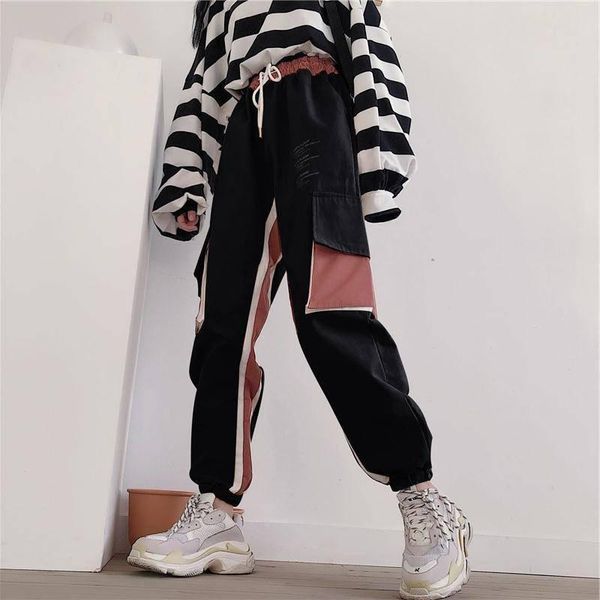 women's pants & capris cotton loose cargo women elastic high waist pantalon femme black oversized trousers streetwear autumn, Black;white
women's pants & capris cotton loose cargo women elastic high waist pantalon femme black oversized trousers streetwear autumn, Black;white