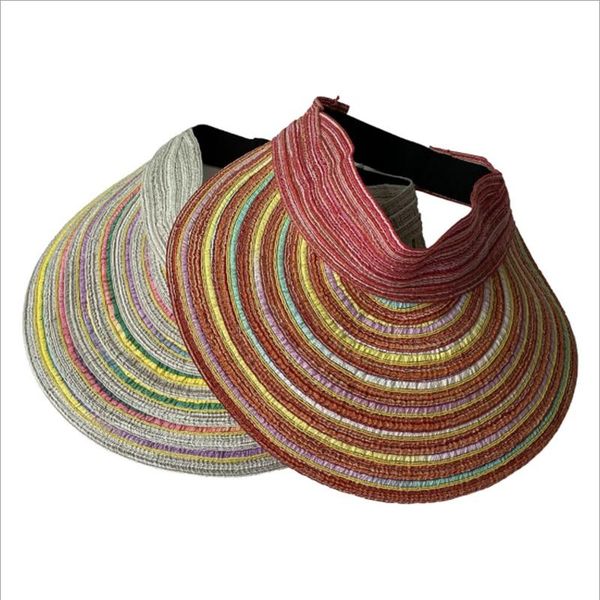 wide brim hats stripe collapsible summer shading outdoor straw hat sun protection women fashion elasticity beach empty cap, Blue;gray
wide brim hats stripe collapsible summer shading outdoor straw hat sun protection women fashion elasticity beach empty cap, Blue;gray