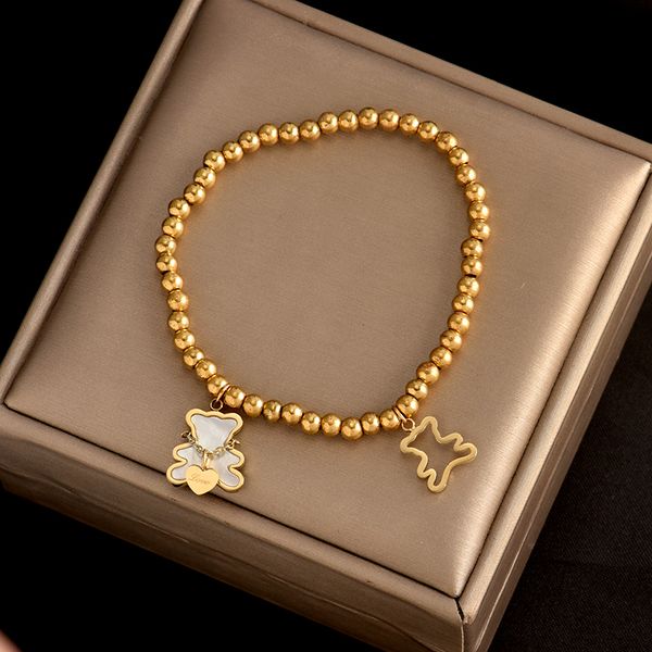 titanium steel bow heart love bear charm bracelets &bangle for women girls elegant birthday wedding party beaded bracelet female ins persona, Golden;silver
titanium steel bow heart love bear charm bracelets &bangle for women girls elegant birthday wedding party beaded bracelet female ins persona, Golden;silver