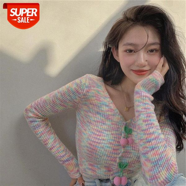 western-style knitted cardigan jacket women wear v-neck sweater slim student blouse during the year #0d48, White
western-style knitted cardigan jacket women wear v-neck sweater slim student blouse during the year #0d48, White
