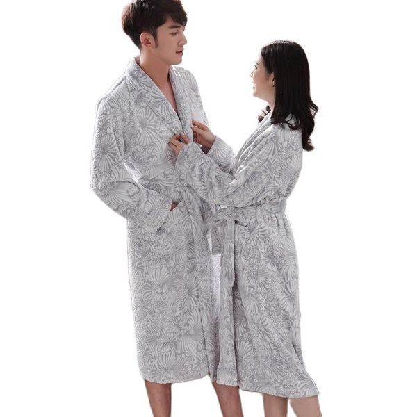 winter couple nightgown flannel bathrobe cardigan belt pocket print robes for women fluffy thick warm luxury homewear sleepwear women's, Black;red 
winter couple nightgown flannel bathrobe cardigan belt pocket print robes for women fluffy thick warm luxury homewear sleepwear women's, Black;red