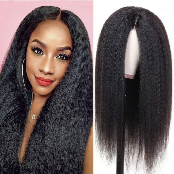 kinky straight human hair wig yaki brazilian remy pre plucked glueless 13x4 lace for black women frontal wig1, Black;brown
kinky straight human hair wig yaki brazilian remy pre plucked glueless 13x4 lace for black women frontal wig1, Black;brown