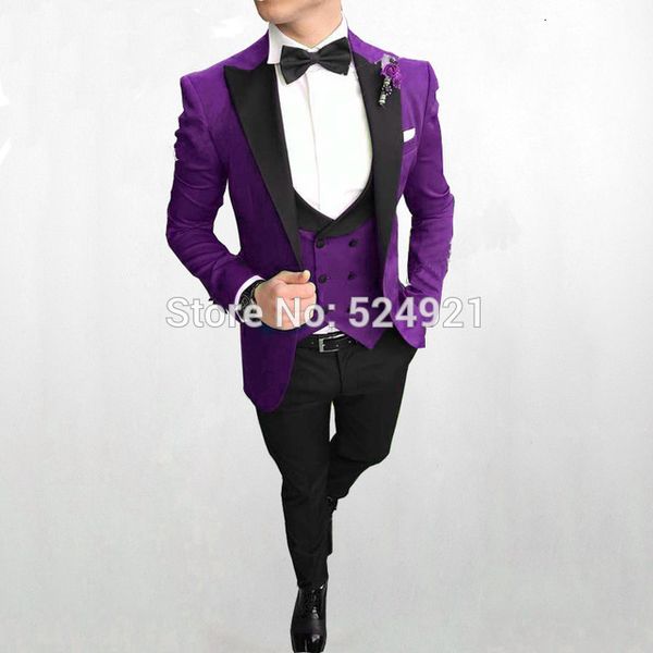 men's suits & blazers brand groomsmen purple groom tuxedos peak black lapel men wedding man bridegroom (jacket + pants vest bow ti, White;black
men's suits & blazers brand groomsmen purple groom tuxedos peak black lapel men wedding man bridegroom (jacket + pants vest bow ti, White;black