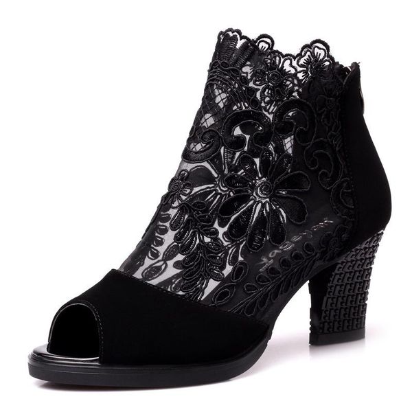 women sandals 2021 fashion summer shoes high heels hollow mesh size 35 - 42 mujer sandalias dress, Black
women sandals 2021 fashion summer shoes high heels hollow mesh size 35 - 42 mujer sandalias dress, Black