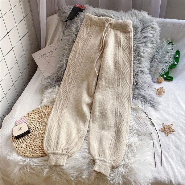 women's pants & capris wide leg pantsautumn knitted harem tied feet long woolen underwear trousers high waist slimming 2021 autumn wint, Black;white
women's pants & capris wide leg pantsautumn knitted harem tied feet long woolen underwear trousers high waist slimming 2021 autumn wint, Black;white