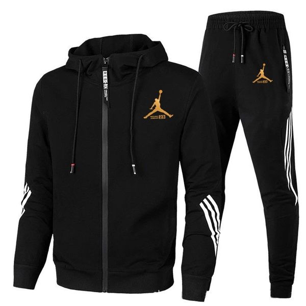 2021 new zipper shirt printed sweater three bars men's leisure sports suit, Black
2021 new zipper shirt printed sweater three bars men's leisure sports suit, Black