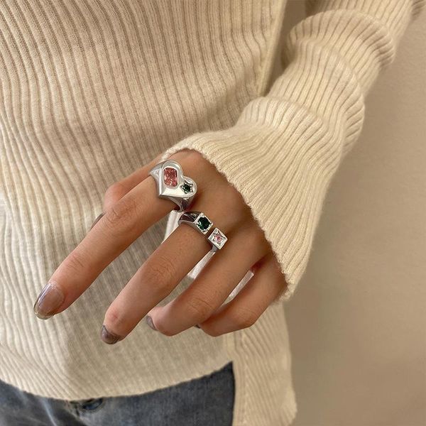 wedding rings myqis vintage color zircon heart finger ring for women girl 2021 trend aesthatic metallic adjustable open jewelry, Slivery;golden
wedding rings myqis vintage color zircon heart finger ring for women girl 2021 trend aesthatic metallic adjustable open jewelry, Slivery;golden