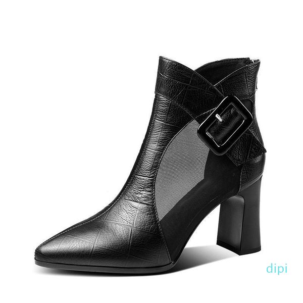 wholesale- boots 2021 soft leather mesh sandals women's high heeeld summer boot pointed toe woman buckle shoes thick heel back zip blac, Black
wholesale- boots 2021 soft leather mesh sandals women's high heeeld summer boot pointed toe woman buckle shoes thick heel back zip blac, Black