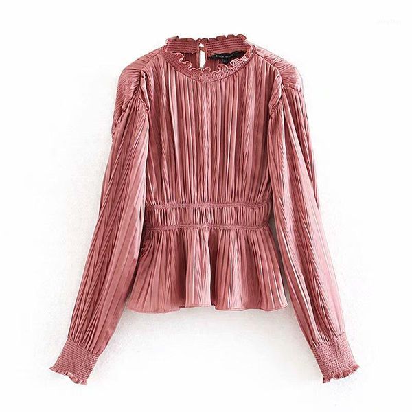 spring elegant blouse women blouses long sleeve pleated korean fashion clothing woman shirt stand collar collect waist solid women's &, White
spring elegant blouse women blouses long sleeve pleated korean fashion clothing woman shirt stand collar collect waist solid women's &, White