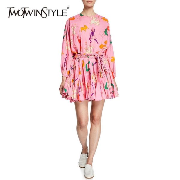 cartoon print womens dress o neck long sleeve bandage pleated female dresses sweet style fashion clothes 210520, Black;gray
cartoon print womens dress o neck long sleeve bandage pleated female dresses sweet style fashion clothes 210520, Black;gray