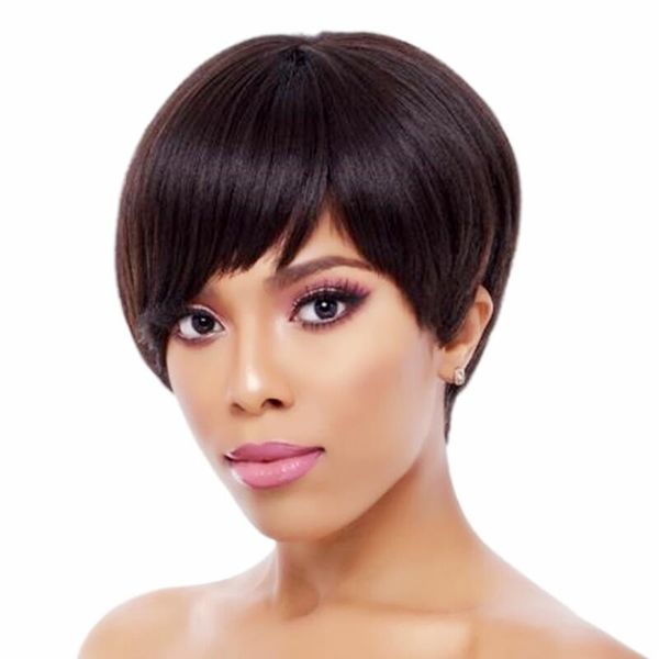 short human hair pixie cut wigs for black women pre plucked full machine made lace bob wig with bangs, Black;brown
short human hair pixie cut wigs for black women pre plucked full machine made lace bob wig with bangs, Black;brown