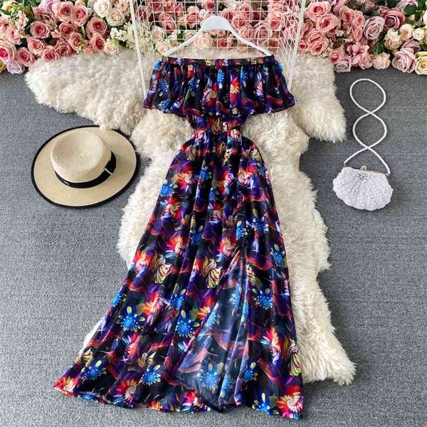 summer style bohemian vestidos female one-line collar strapless puff sleeve floral midi dress gk173 210507, Black;gray
summer style bohemian vestidos female one-line collar strapless puff sleeve floral midi dress gk173 210507, Black;gray
