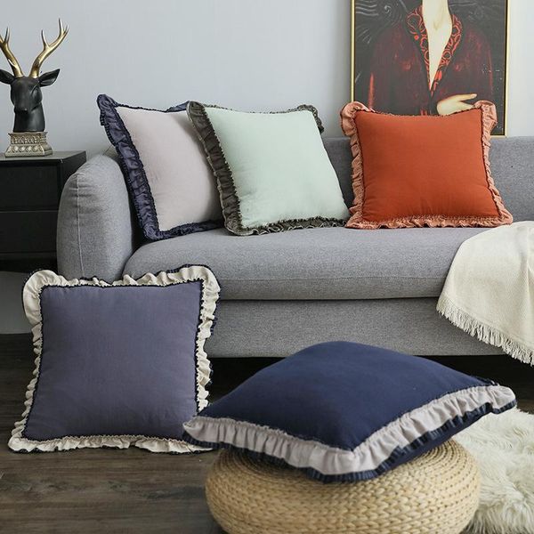 cushion/decorative pillow 1 piece of solid color cotton ruffled 30x50cm/45x45cm pastoral striped sofa cushion british style sweet pillowcase
cushion/decorative pillow 1 piece of solid color cotton ruffled 30x50cm/45x45cm pastoral striped sofa cushion british style sweet pillowcase