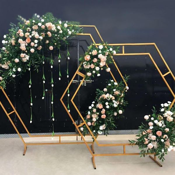 party decoration wedding props double-sided hexagonal arch diamond wrought iron shelf stage background frame
party decoration wedding props double-sided hexagonal arch diamond wrought iron shelf stage background frame