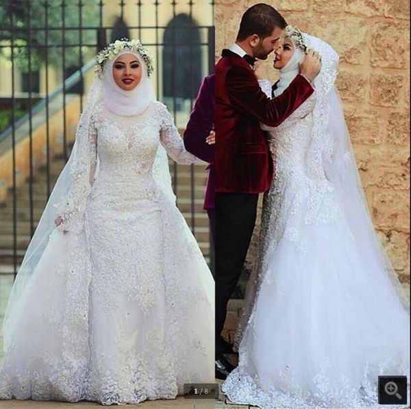 2021 vintage white tulle mermaid wedding dress beaded lace appliques muslim long sleeve bridal gowns modest women court train elegant saudi
2021 vintage white tulle mermaid wedding dress beaded lace appliques muslim long sleeve bridal gowns modest women court train elegant saudi