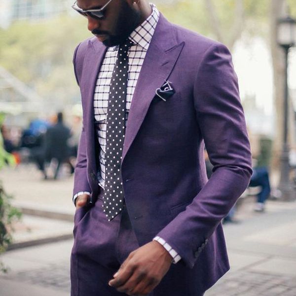 men's suits & blazers slim fit casual men 2 piece purple wedding tuxedo for groomsmen with peaked lapel man fashion set blazer pants xt, White;black
men's suits & blazers slim fit casual men 2 piece purple wedding tuxedo for groomsmen with peaked lapel man fashion set blazer pants xt, White;black