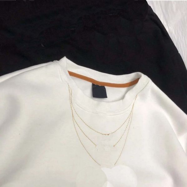 sweatshirts designer brand spring women's cotton embroidered necklace gold plated round neck sweater pullover, Black
sweatshirts designer brand spring women's cotton embroidered necklace gold plated round neck sweater pullover, Black