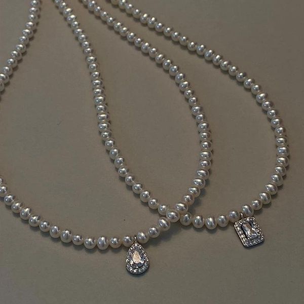 pendant necklaces 2021 japan elegant freshwater pearl choker for women girls fashion sqaure crystal wedding necklace jewelry colares, Silver
pendant necklaces 2021 japan elegant freshwater pearl choker for women girls fashion sqaure crystal wedding necklace jewelry colares, Silver