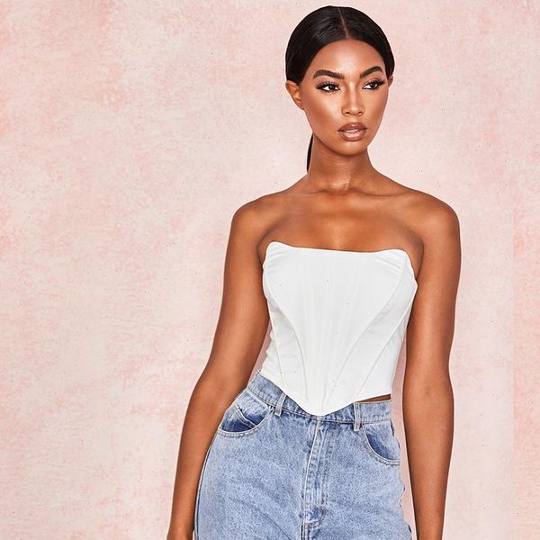 sleeveless fashion strapless bustier corset womens tank crop tube white solid backless off shoulder elastic feminino
sleeveless fashion strapless bustier corset womens tank crop tube white solid backless off shoulder elastic feminino