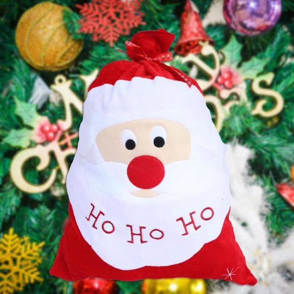 gift wrap handle rope not easy deformed creative santa claus pattern pouch for gifts